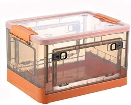 קופסת אחסון מתקפלת עם מכסה עם מארגן מארגן פלסטיק רב -תפקודי מכסה