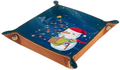 Lyetny Snowman מנגן קופסת אחסון למוזיקה מחזיק ממתקים מגש שולחן עבודה מארגן אחסון נוח לנסיעות, 16x16 סמ