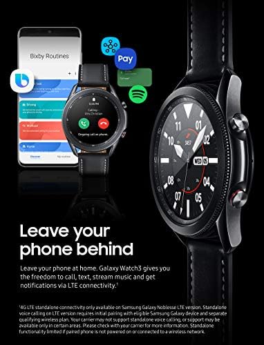 Samsung Galaxy Watch 3 שעון חכם עם ניטור בריאות מתקדם, מעקב אחר כושר וסוללה לאורך זמן - מיסטיק שחור