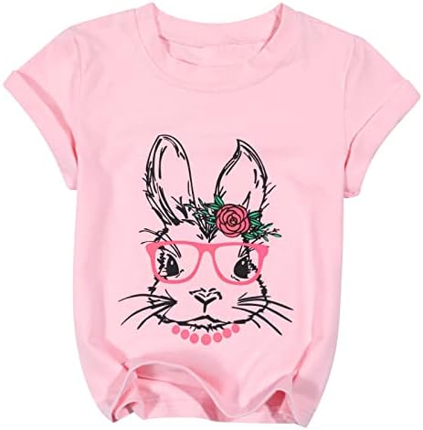פעוטות תינוק ארנב פסחא עם חולצת משקפיים ארנב חמוד חולצת טשט