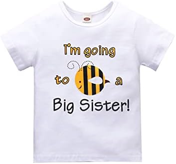 אני הולך להיות אחות גדולה פעוטות חולצה חולצה תלבושת אחים מקודמת לאחות הגדולה התינוקת החדשה חושפת את חולצת הטריקו