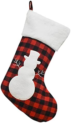 חג המולד גרבי קישוט אספקת חג המולד עץ פתית שלג דפוס שחור אדום חג המולד גרבי ילדים של תיק סוכריות תיק חג המולד אספקת