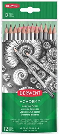 Derwent Academy Graphite משרטט עפרונות, ארנק, 12 ספירה