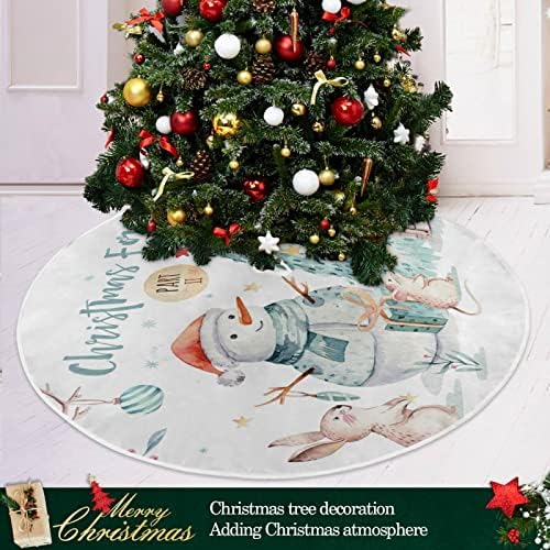חצאית עץ חג המולד של Oarencol חג המולד עץ חג המולד 36 אינץ 'בעלי חיים חמודים ארנב ארנב קיפוד חג המולד של מסיבת חג