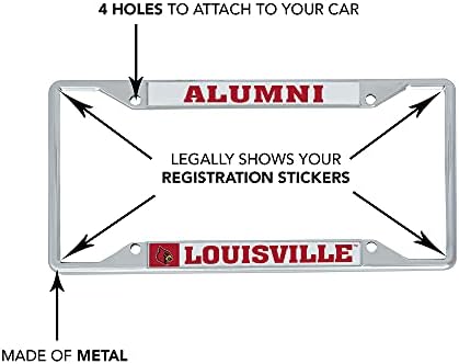 אוניברסיטת לואיוויל U של כרטיסי L קרדינלס מסגרת לוחית רישוי מתכתית לחזית או בחלק האחורי של המכונית ברישיון רשמית