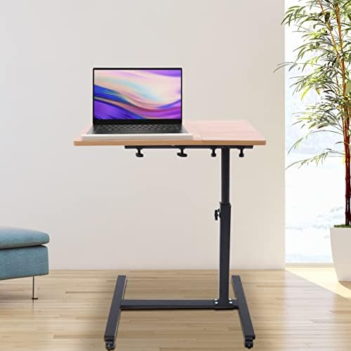 שולחן הברכי של מחשב נייד מתגלגל פטוקוי למחשב נייד, שולחן שולחן, זווית וגובה מתכוונן, נייד שולחן מיטה שולחן מיטה שולחן