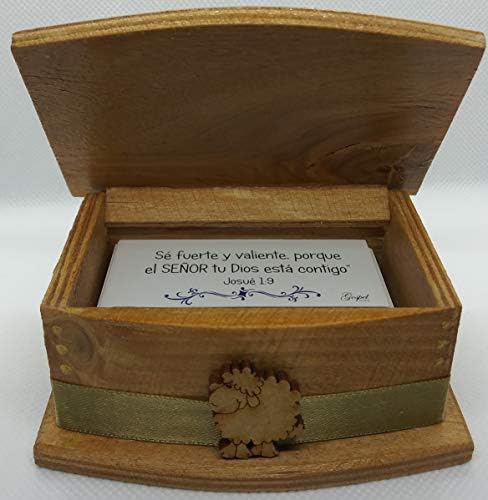 מתנות נוצריות ברכות בעבודת יד קופסא השראה אמונה מעוררת השראה הבטחה תסריט דו לשוני קופסא נשים מתנה מתנה Cajitas