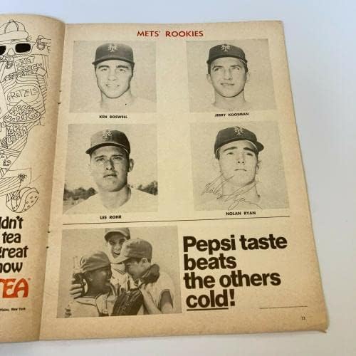 נולן ראיין טירון חתום וינטג '1968 תוכנית Mets של ניו יורק עם JSA COA - MLB חתימה חתימה שונות של פריטים