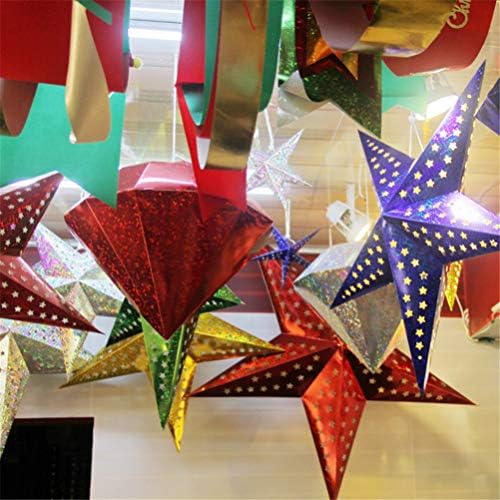 Valiclud נייר חג המולד כוכב כוכב פנס מלמפי תלייה חג המולד חג המולד 3D נייר כוכב נייר פנטגרם מלפך לאור LED אור לחתונה
