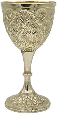 העתק פליז גביע גביע פרחוני גותי רומי יין שתיית כוס זכוכית רומי מלכים חבילה של 1