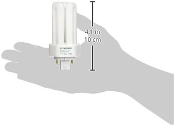 מנורת פלורסנט קומפקטית כפולה של סילבניה אקולוגית דולוקס עם בסיס 4 פינים, 13 וואט, 2700 קראט, 82 קרי, לנטל אלקטרוני ועמעום,