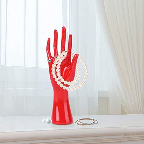 יד תכשיטי מחזיק אדום יד דגם תכשיטי תצוגת מתלה טבעת צמיד ארגונית שולחן קישוטי להחזקת שרשרת עגילי טבעות צמידי תכשיטים קטנים