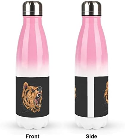 דוב גריזלי 17oz בקבוק מים ספורט נירוסטה ואקום מבודד צורת קולה בקבוק ספורט לשימוש חוזר