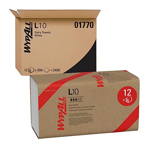 קימברלי קלארק בטיחות 1770 Wypall L10 מגבת חלב לבן, 9.3 x 10.25