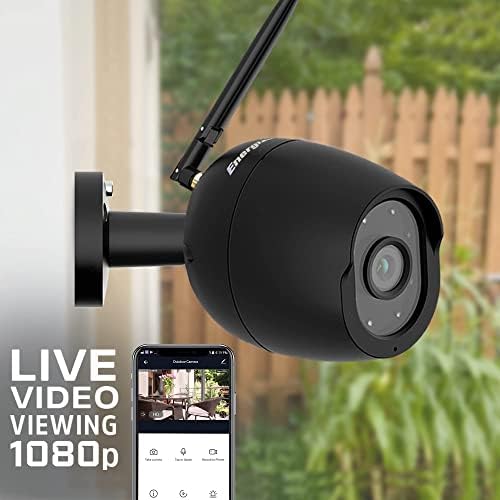 Energizer Connect Smart 1080p HD מוסמך מצלמה חיצונית אטומה למזג אוויר עם גישה מרחוק, התראות תנועה, דו כיווני שמע וראיית לילה