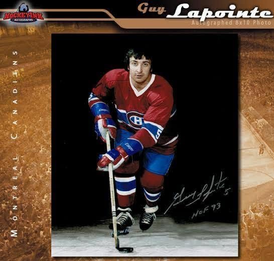 גיא Lapointe חתום וכתוב מונטריאול קנדינס 8 x 10 צילום - 70403 - תמונות NHL עם חתימה