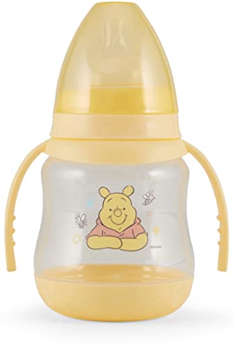 דיסני 2 מארז 7 אונקיה בקבוקי תינוקות עם הדפסי אופי וכיסויים צבעוניים עם ידית כפולה - חינם וקל לניקוי