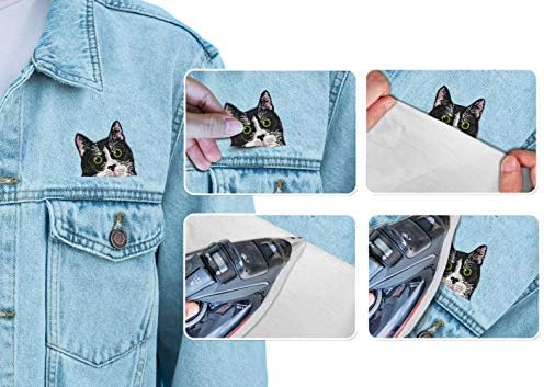 Wirester Vinetage רקום תפור על ברזל על תיקון לחולצות, ג'ינס, מעילים, כובעים - חתול טוקסידו לבן שחור