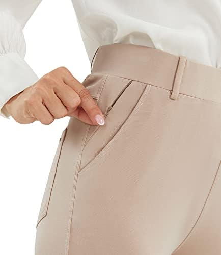 מכנסי שמלת יוגה לנשים של אפיטנה מכנסי עבודה נמתחים ישר מכנסי עסקים במשרד מזדמן עם כיסי רוכס