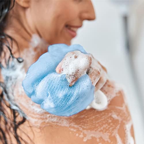 ספא ספוגי אמבטיה מנוסים למקלחת - 4 מקלחת חבילה פוף לופה ספוגס - פילינג גוף קרצוף אמבטיה לולופים - כדורי נשיפה