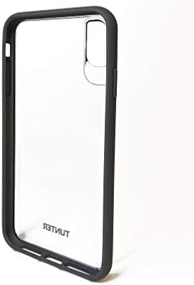 מארז טלפון סלולרי של טונטר עבור TPE, PC iPhone XS - Crystal ברור עם דפוס אפור מגניב