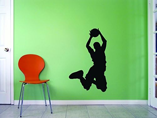 מדבקות - מדבקת קיר קליפות ומקל: שחקן כדורסל ספורט תמונת הבית תמונת אמנות גודל: 14 אינץ 'x 28 אינץ' - 22 צבעים