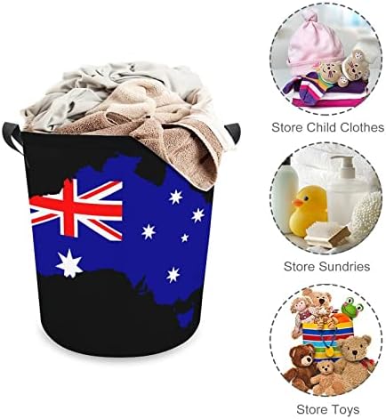 אוסטרליה דגל מפת סל כביסה סל כביסה תיק סל אחסון תיק מתקפל גבוה עם ידיות