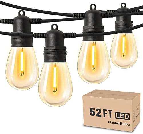 אורות מיתרים של Starwish 52ft עבור LED חיצוני אדיסון וינטג 'נורות חסינות