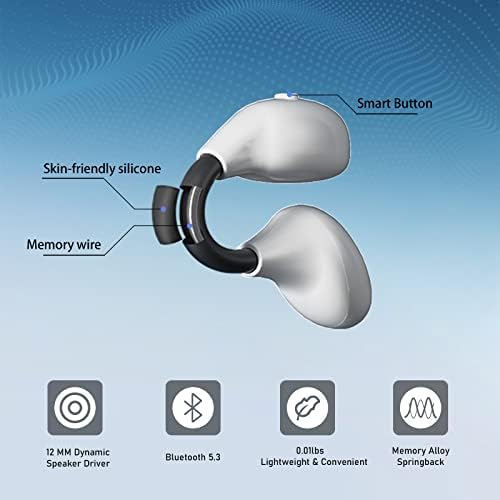Mosonnytee אוזניות אוזניים פתוחות קליפ Bluetooth אלחוטי על אוזניות אוזניות קליפ אוזניות אוזניות אלחוטיות לספורט