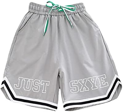 Aiihoo Kids Boys מכנסיים אתלטים עם כיסים מכנסיים קצרים פעילים לכושר כדורסל וספורט