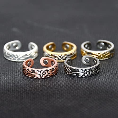 Vicmag 2PCS טבעת מגנטית נחושת לגברים נשים נחושת טהורה מוצקה מתכווננת עם קופסת מתנה תכשיטים