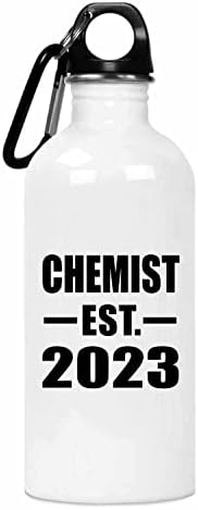 תכנון כימאי שהוקם EST. 2023, בקבוק מים 20oz כוס מבודד מפלדת אל חלד, מתנות ליום הולדת יום הולדת חג המולד חג