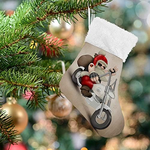 גרבי חג המולד של Alaza ממונע לקישוטים לגרביים קטנים בהתאמה אישית של סנטה קלאוס קלאסית לעיצוב המסיבות של עונת החגים המשפחתית
