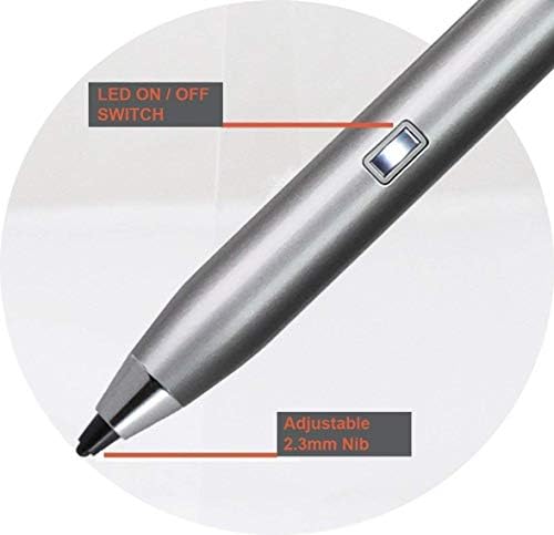 Broonel Silver Mini Fine Point Digital Active Stylus PEN תואם ל- Samsung Galazy S4 10.5