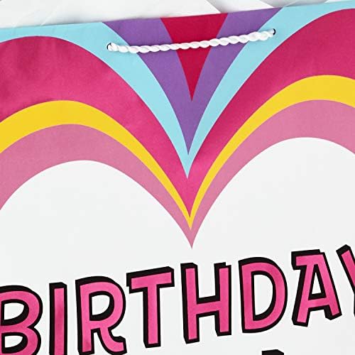 סימן היכר 15& 34; שקית מתנת יום הולדת גדולה במיוחד עם נייר טישו לילדים, בני נוער ועוד
