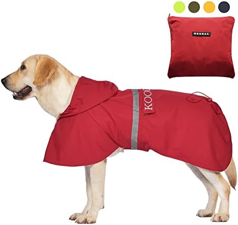 Koogal PET כלב גדול כלב גשם לבוש פונצ'ו אטום למים לבינוני בגודל גדול לבגדי מעיל גשם של כלבים