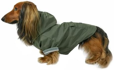 מעיל כלבים ומעיל גשם של ג ' נגו היילנד-דוחה מים, אטום לרוח וידידותי לרתום מעיל כלבים חורף עם ברדס ומעיל גשם עם שרוכים