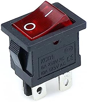 Modband 1pcs KCD1 מתג נדנדה מתג הפעלה 4pin on-off 6a/10a 250V/125V AC AC אדום צהוב צהוב כחול מתג שחור שחור