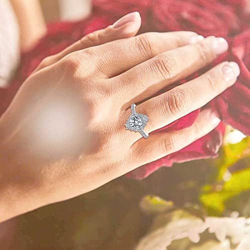 2023 מעורבות חדשה עגולה חתוכה זירקונים נשים טבעות נישואין טבעות תכשיטים לאישה נשות יהלום מלא טבעת יהלום מלא נירוסטה טבעות