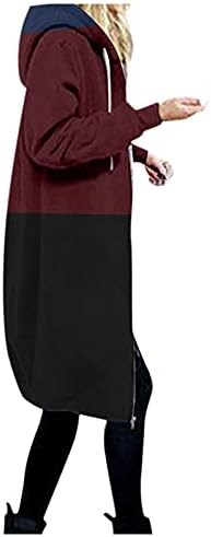 ז'קט גוש צבע לנשים ז'קט רוכסן רוכסן קפוצ'ונים פתוחים סווטשירט סווטשירט מעיל ארוך אופנה מזדמנים נשים