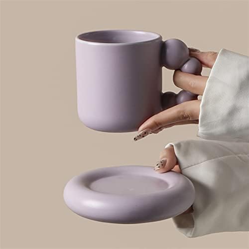 AMABEASB משקפי כדורגל כוס קפה קרמיקה עם מגש עיצוב הבית