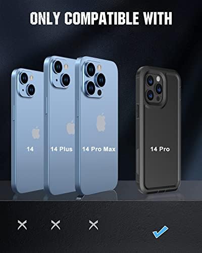 Dewfoam עבור מארז iPhone 14 Pro, אטום אבק אבק אבק אבק אבק, מארז הגנה גוף מלא, כיסוי טלפון הגנה על חובה כבד עבור Apple