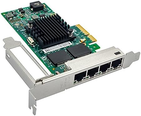 Jeirdus עם Intel I350AM2 Chipset I350-T4 PCI-E X4 Quad RJ-45 Control Card Card Carder Controler NIC 10/100/1000bps