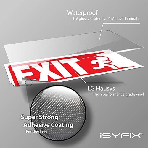 סימני יציאה של ISYFIX מדבקות-3 חבילות 10x4 אינץ '-ויניל דבק עצמי מובחר, למינציה עבור UV, מזג אוויר, שריטות,