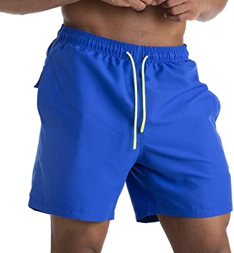 Dgkaxiyahm של גברים רגועים מתאימים מכנסיים קצרים ברגליים ישר נוחות מותן המותניים שחייה מהירה מהירה של מכנסי מתיחה קצרים