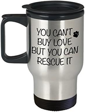 Hollywood & Twine Animal כלב חיל הצלה ספל נסיעות - אתה לא יכול לקנות אהבה אבל אתה יכול להציל אותה חתול כוס קפה מבודדת נירוסטה