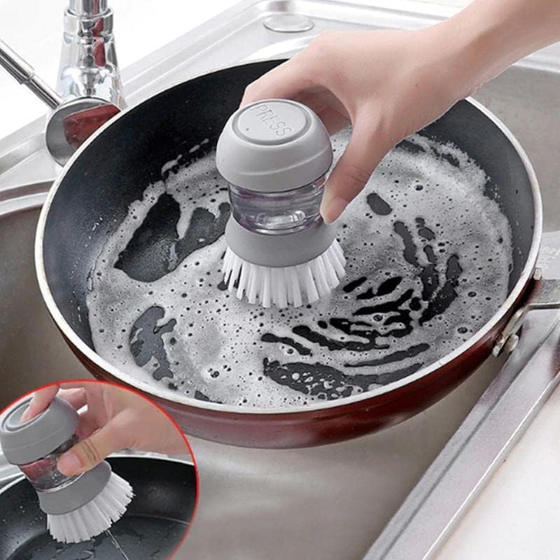 מברשת כלים עם מתקן סבון מברשות סבון למטבח למנות לניקוי כיור סיר ניקוי מטבח שמן ללא מקל