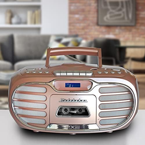 Studebaker Retro Edge Big Sound Bluetooth Boombox עם CD/Cassette Player-Recorder/AM-FM Stereo Radio