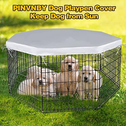 כיסוי Pinvnby Dog Playpen, כיסוי עט כלבים אטום לשמש אטום למים, עט כלב אוניברסלי עט עליון לשימוש פנימי וחיצוני, כיסוי עט לחיות