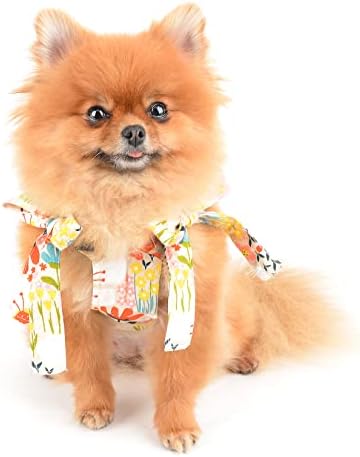 Smalllee_lucky_store בנות בגדים לחיות מחמד שמלת הלטר פרחונית להוואי לכלבים קטנים חתולים חג מלה